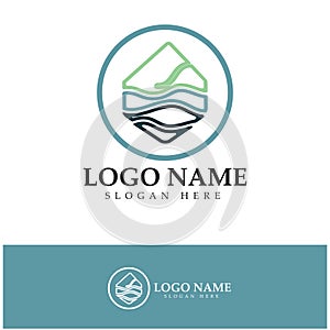 River Logo vector icon illustration design template