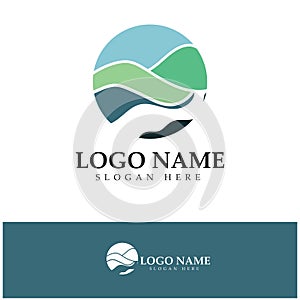 River Logo vector icon illustration design template