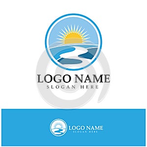 River Logo vector icon illustration design template