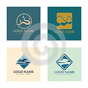 River Logo vector icon illustration design template