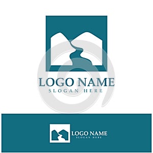 River Logo vector icon illustration design template