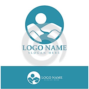 River Logo vector icon illustration design template