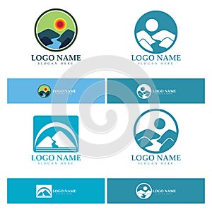 River Logo vector icon illustration design template