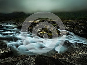 River Long exposure photography in norwegian scenery