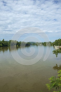 The River Lot at Saint Sylvestre sur Lot, Lot et Garonne, France