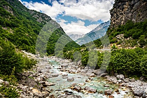 River Lumi i Vablones in National Park Valbona in Albania, Europe