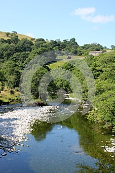 River Lune, trees, countryside, Beck Foot, Cumbria