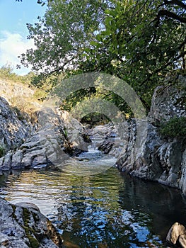 River making its way between the rocks