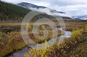 River meandering through a mountain valley