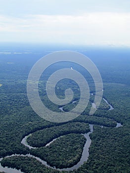 A river meanders in the Congo jungle, KasaÃÂ¯ photo