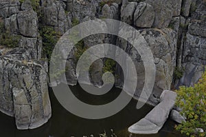 River Mertvovov surrounded by high rocks