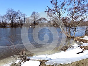 River Minija and snowy trees, Lithuania