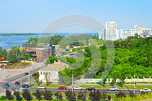 river modern apartment buildings Cherkasy