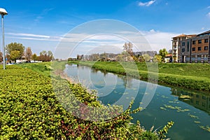 River Monticano in the Small Town of Oderzo - Treviso Veneto Italy