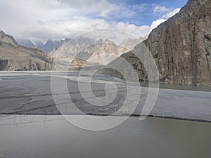 River and the mountains