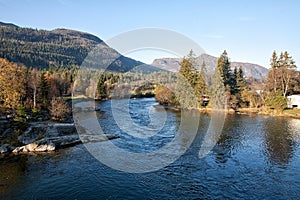 River with mountains in the back