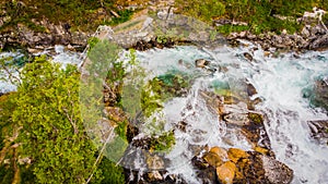 River in mountains. Norwegian route Aurlandsfjellet