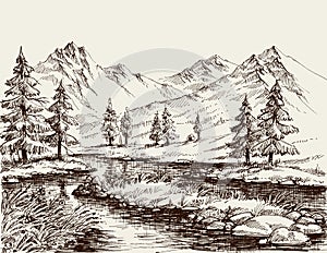 A river in the mountains