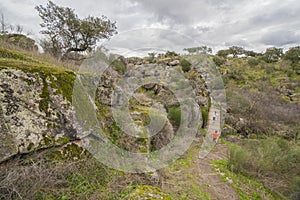 River Muelas bridge. Cornalvo Natural Park, Extremadura, Spain