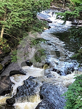 River with multiple small waterfalls