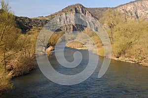 River Nahe At Natur Reserve Rotenfels Near Bad Kreuznach Rhineland-Palatine Germany On A Beautiful Spring Day