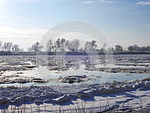 River Nemunas in winter, Lithuania