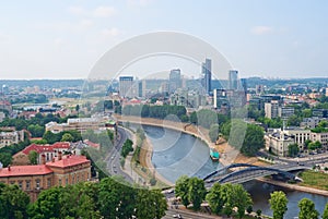 River Neris and Vilnius downtown