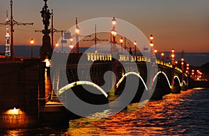 River Neva, Troitsky brige and embankment.