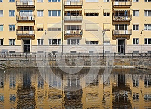 River next to the building