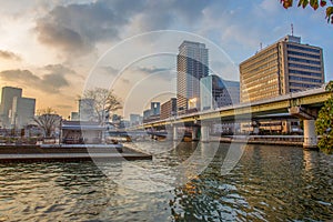 River O and Nakanoshima rose garden in Osaka photo