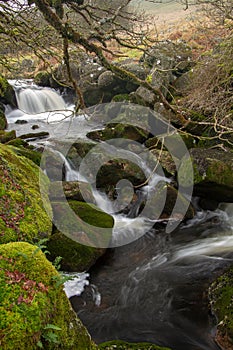 River Okement waterfall, Meldon, Okehampton Devon