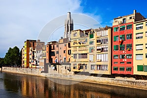 River Onyar in Girona. Catalonia