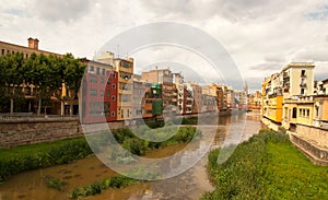 The river Onyar Girona Catalonia Spain