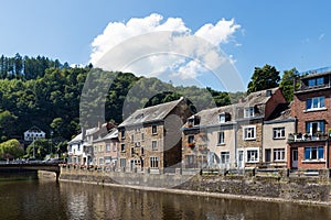 River Ourthe in historic centre La Roche-en-Ardenne in Belgian A