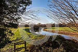 The River Ouse at Barcombe in Sussex, on a sunny winters day