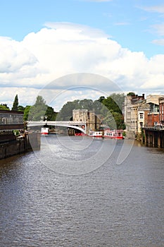 River Ouse in the City of York Yorkshire UK showing the Lendal Bridge