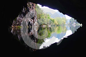 River outside of the caves