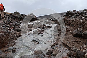 A river over two pebbles