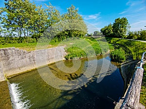 the river in the park , picture taken in Marostica, Vicenza city, Veneto, Italy