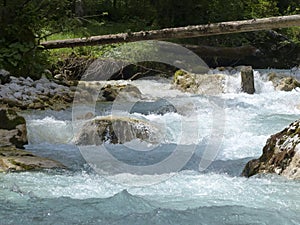 River Partnach at canyon Partnachklamm in Garmisch-Partenkirchen, Bavaria, Germany