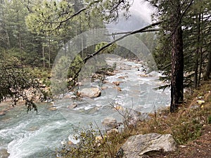 River, Parvati valley mountain