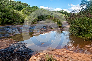 River passing between the mountains in sao marcos , brazil photo