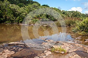 River passing between the mountains in sao marcos , brazil photo