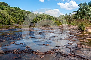 River passing between the mountains in sao marcos , brazil photo