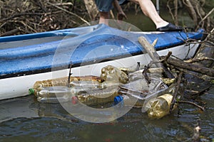 A river of plastic bottles