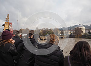 River Po flood in Turin