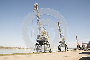 River port industrial cranes