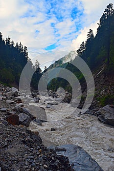 River Pushpavati on Trek to Valley of Flowers, Uttarakhand, India