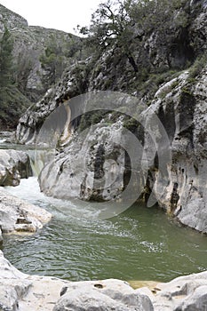 River. Rapid current. Mountain river.