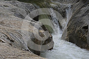 River. Rapid current. Mountain river.